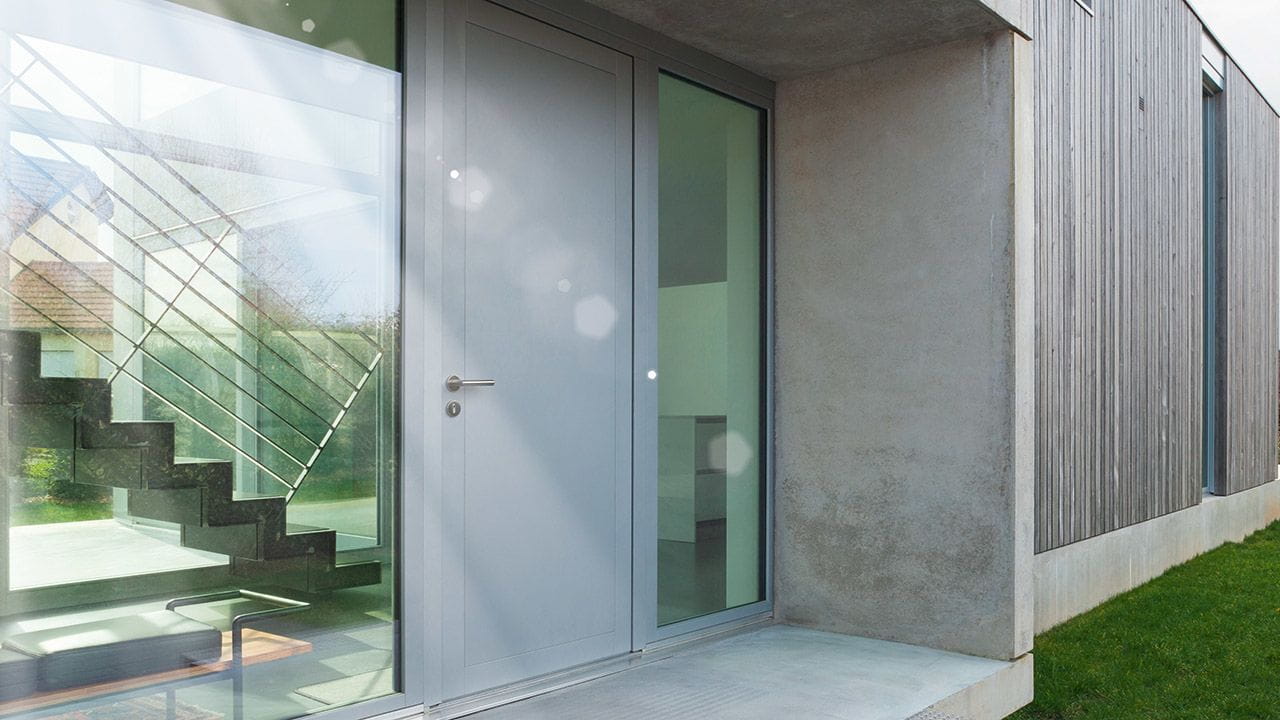 View of a metal door in the building