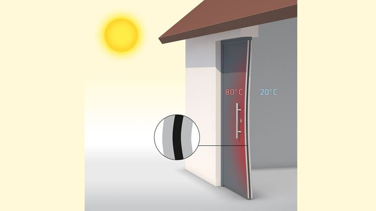Ilustración conjunto ensamblado con perfil flexible al cizallamiento
